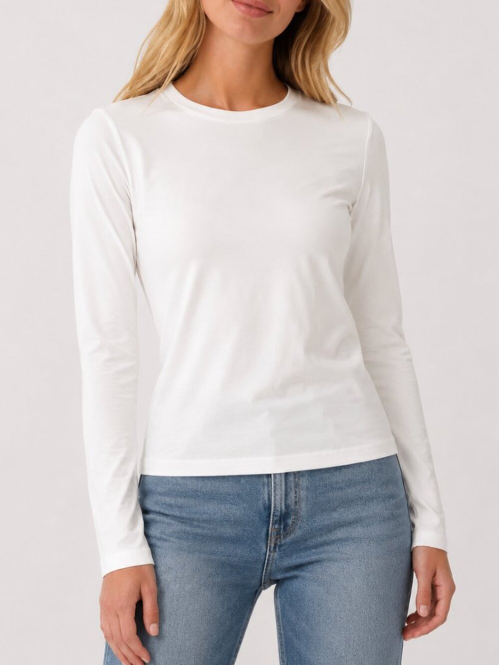 Zeagoo Womens White Long Sleeve Shirt Small Crew Neck Undershirt Stretch